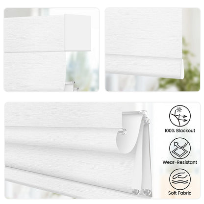 Kincmo Motorized Roman Shades 100% Blackout - Atlantic