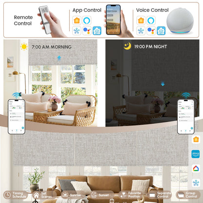 Kincmo Motorized Roller Shades 100% Blackout - Aurora