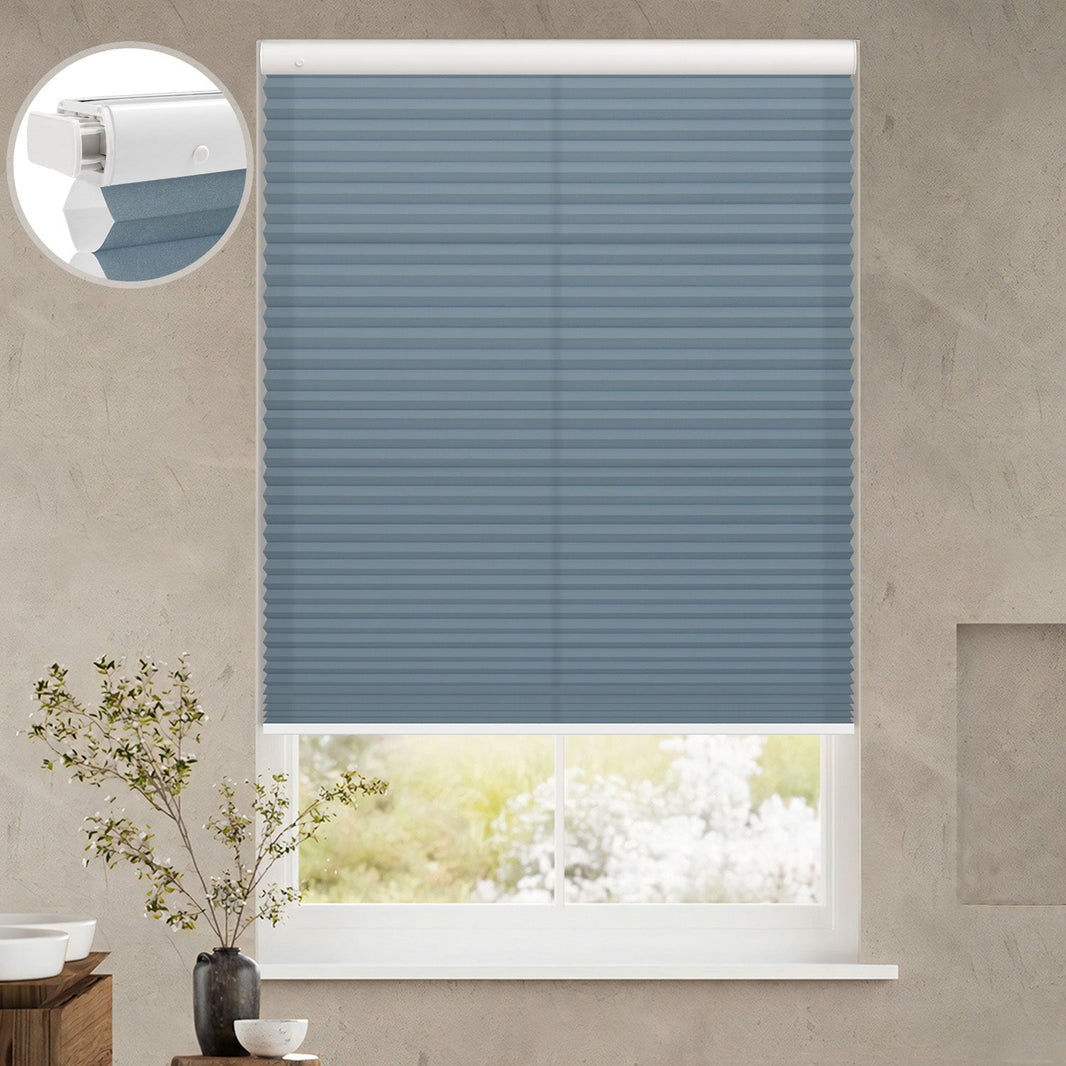 Kincmo No Drill Cellular Shades, Motorized Light Filtering