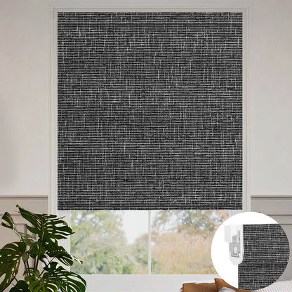 Kincmo No Drill Roller Shades, Motorized 100% Blackout - Classic