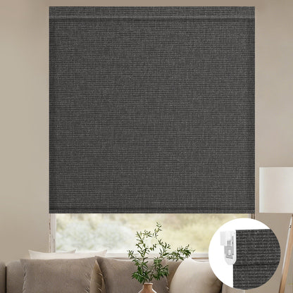 Kincmo No Drill Roller Shades, Motorized 75% Blackout Light Filtering - Classic