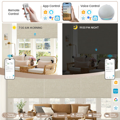 Kincmo Motorized Roller Shades 100% Blackout - Classic