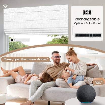 Kincmo Motorized Roman Shades 100% Blackout - Classic
