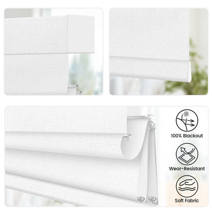 Kincmo Motorized Roman Shades 100% Blackout - Classic
