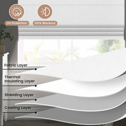 Kincmo Motorized Roman Shades 100% Blackout - Classic