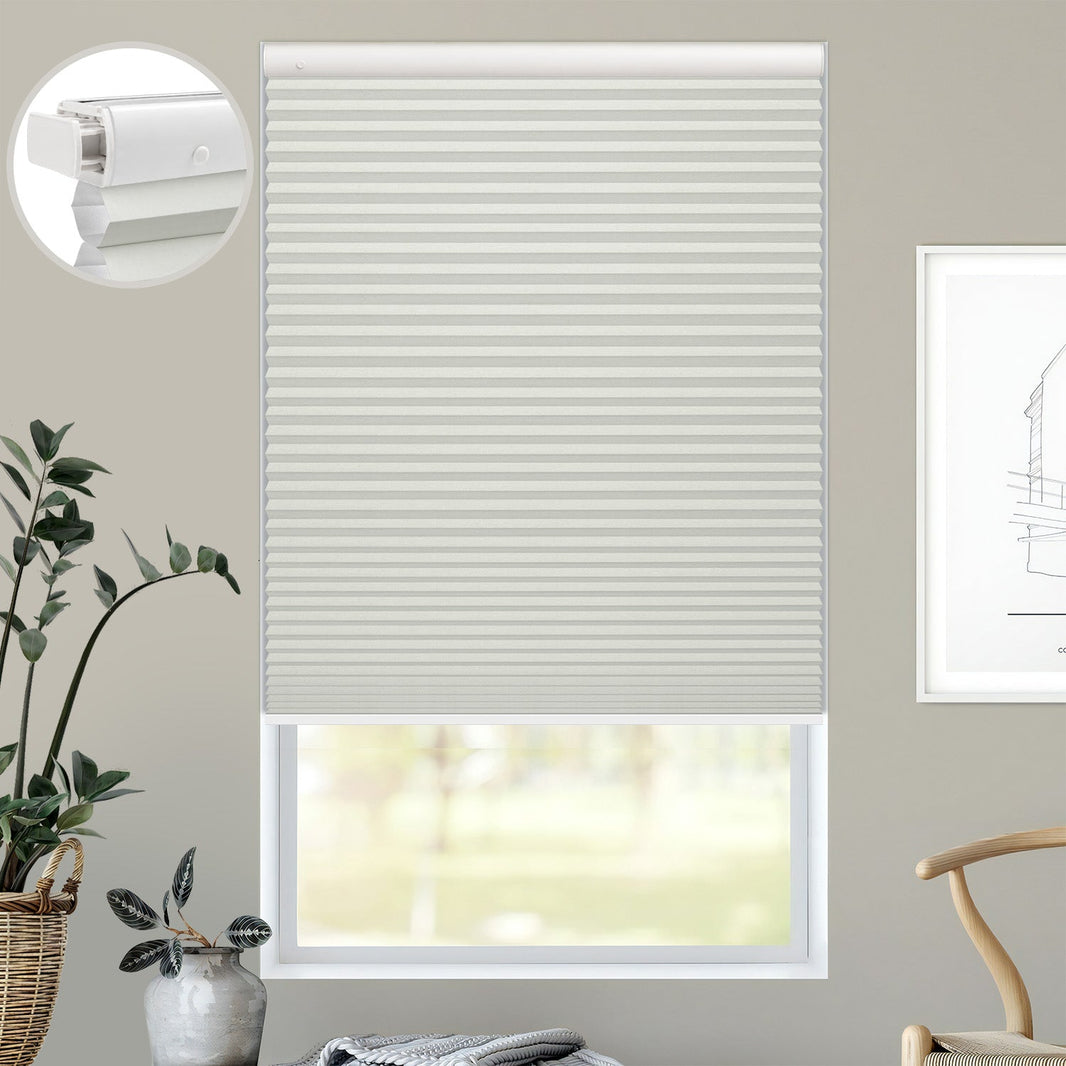 Kincmo No Drill Cellular Shades, Motorized 100% Blackout