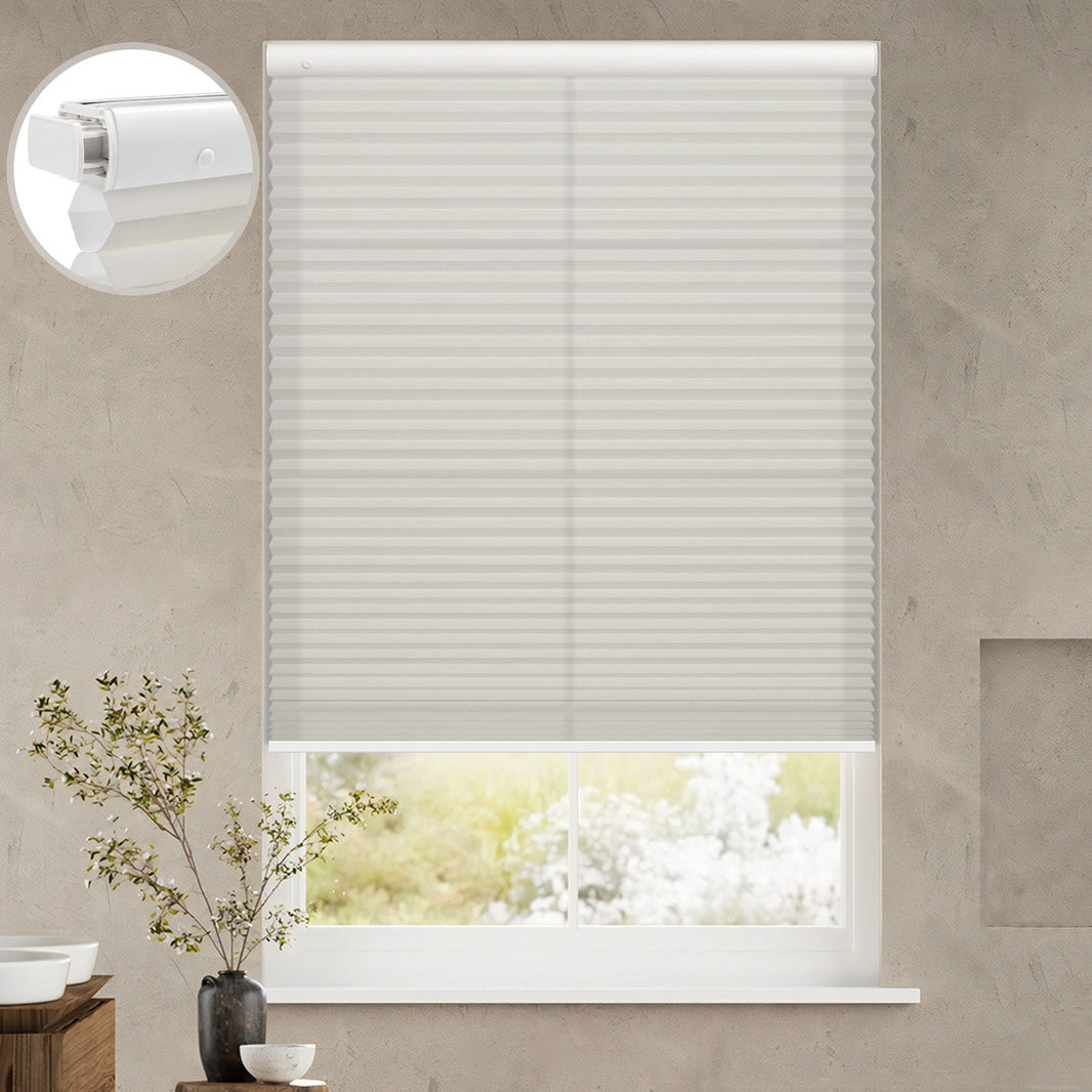 Kincmo No Drill Cellular Shades, Motorized Light Filtering