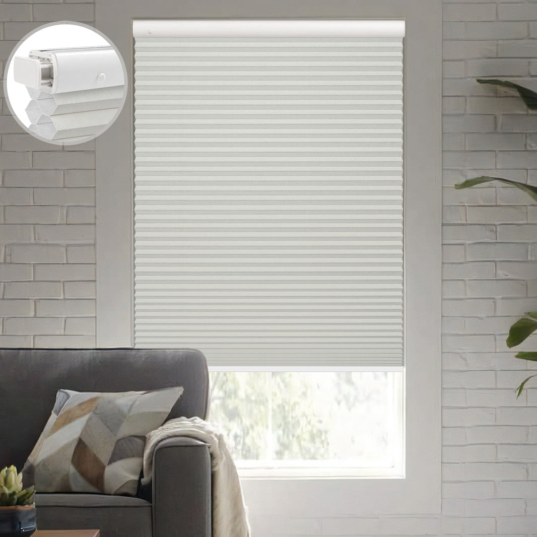 Kincmo No Drill Cellular Shades, Motorized 100% Blackout | Double-Cell