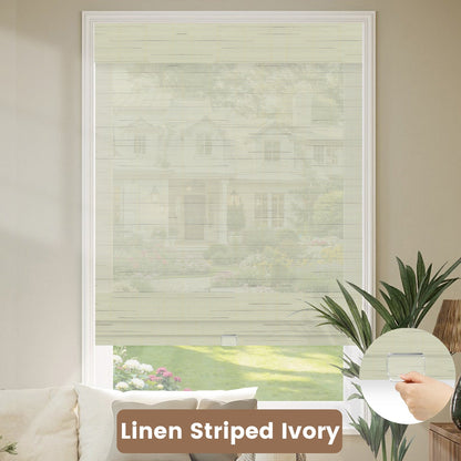Kincmo Cordless Woven Wood Shades 50%/70%/100% Blackout - Organic Texture