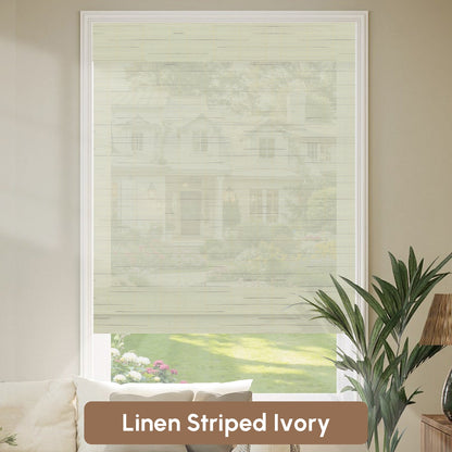 Kincmo Motorized Woven Wood Shades 50%/70%/100% Blackout - Organic Texture