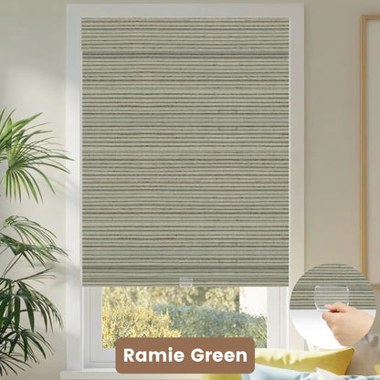 Kincmo Cordless Woven Wood Shades 50%/70%/100% Blackout - Natural Rustic
