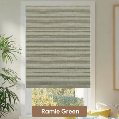 Kincmo Motorized Woven Wood Shades 50%/70%/100% Blackout - Natural Rustic