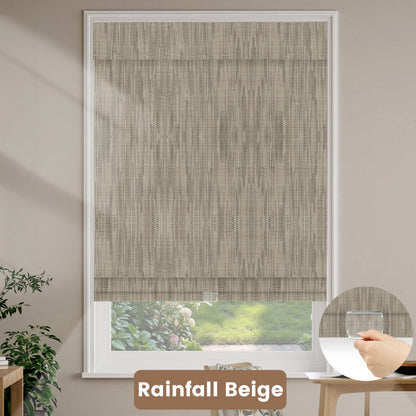 Kincmo Cordless Woven Wood Shades 50%/70%/100% Blackout - Designer