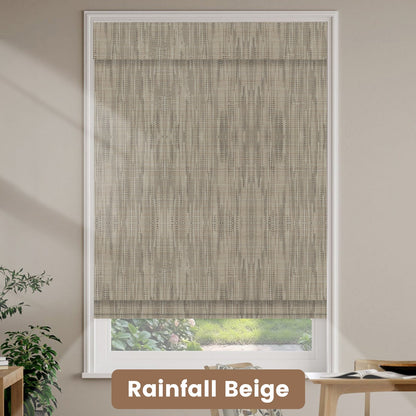 Kincmo Motorized Natural Woven Wood Shades 50%/70%/100% Blackout - Designer