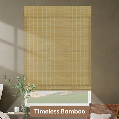 Kincmo Motorized 100% Bamboo Shades 50%/70%/100% Blackout - Pure Bamboo