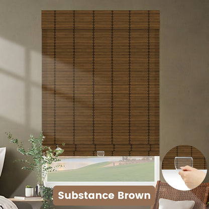 Kincmo Cordless 100% Bamboo Shades 50%/70%/100% Blackout - Pure Bamboo