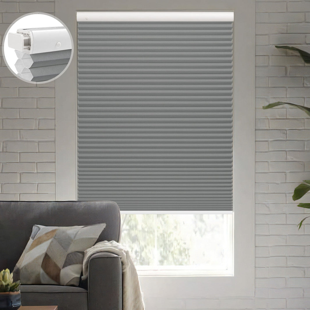 Kincmo No Drill Cellular Shades, Motorized 100% Blackout | Double-Cell