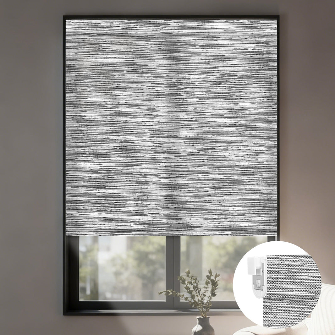 Kincmo No Drill Roller Shades, Motorized 75% Blackout Light Filtering - Dreamy