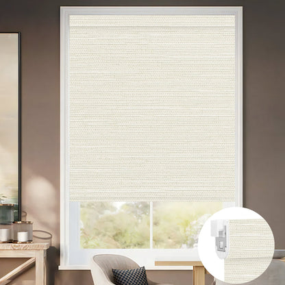 Kincmo No Drill Roller Shades, Motorized 100% Blackout - Dreamy