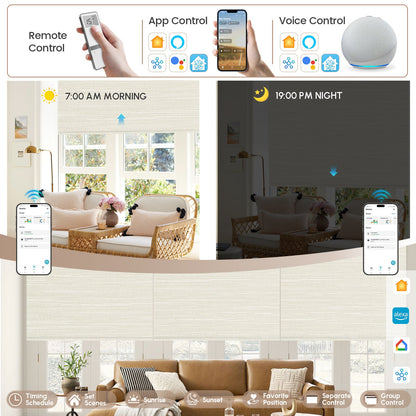 Kincmo Motorized Roller Shades 100% Blackout - Dreamy