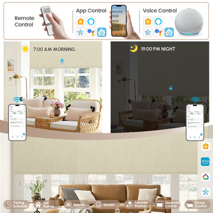 Kincmo Motorized Roller Shades 100% Blackout - Dual Sided