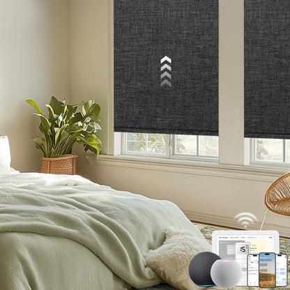 Kincmo Motorized Roller Shades 100% Blackout - Dual Sided