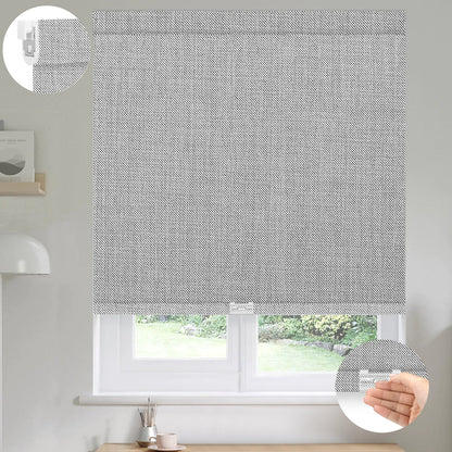 Kincmo No Drill Cordless Roller Shades 100% Blackout- Dual Sided