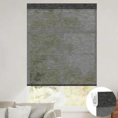 Kincmo No Drill Roller Shades, Motorized 50% Blackout Light Filtering - Eclipse