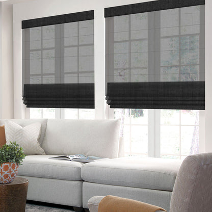 Kincmo Motorized Light Filtering Roman Shades 50% Blackout - Eclipse