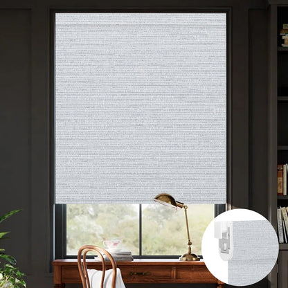 Kincmo No Drill Roller Shades, Motorized 100% Blackout - Elegant