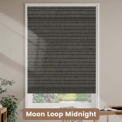 Kincmo Motorized Natural Woven Wood Shades 50%/70%/100% Blackout - Designer