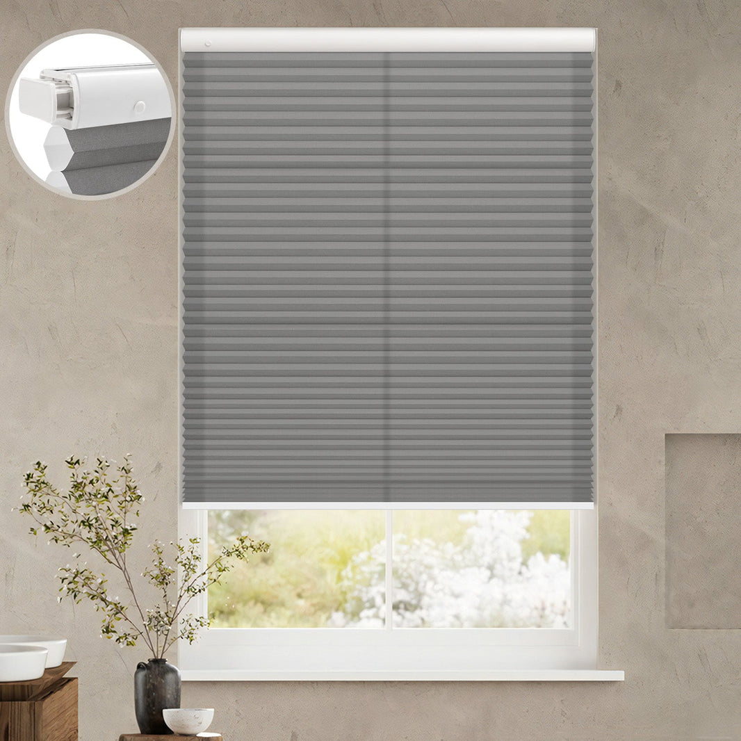 Kincmo No Drill Cellular Shades, Motorized Light Filtering
