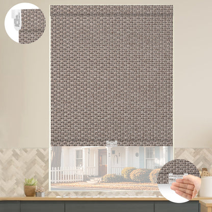 Kincmo No Drill Cordless Roller Shades 100% Blackout - Groove