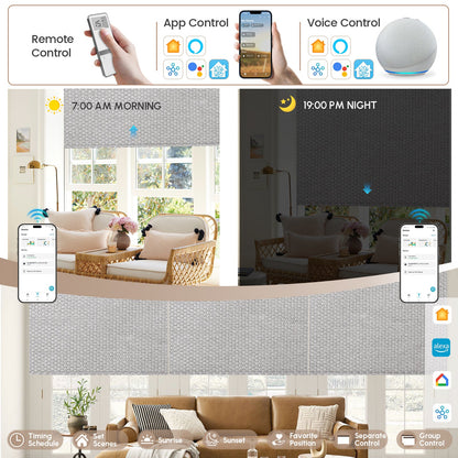 Kincmo Motorized Roller Shades 100% Blackout - Groove