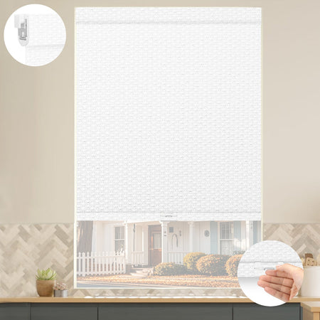 Kincmo No Drill Cordless Roller Shades 100% Blackout - Groove