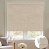 Kincmo No Drill Roller Shades, Motorized 100% Blackout - Linen