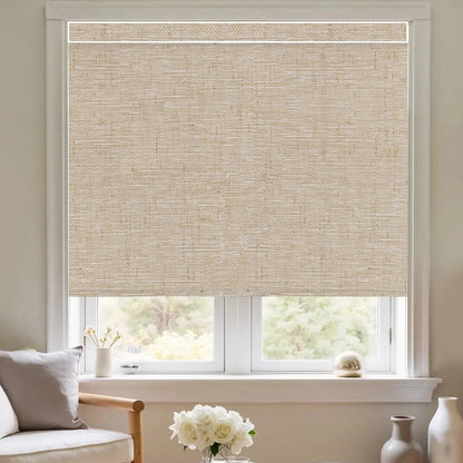 Kincmo Motorized Roller Shades 100% Blackout - Linen