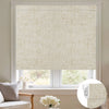 Kincmo No Drill Roller Shades, Motorized 100% Blackout - Linen