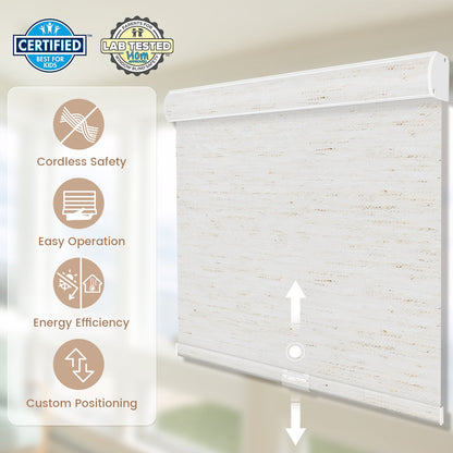Kincmo Cordless 100% Blackout Roller Shades - Linen