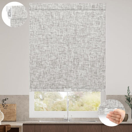 Kincmo No Drill Cordless Roller Shades 100% Blackout - Mist