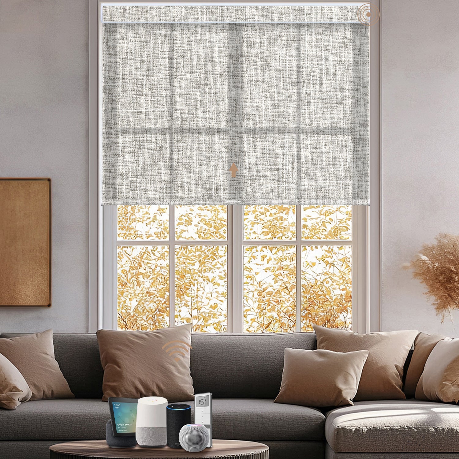 use of mist light filtering roller shades