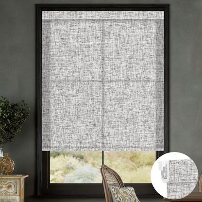 Kincmo No Drill Roller Shades, Motorized 75% Blackout Light Filtering - Mist