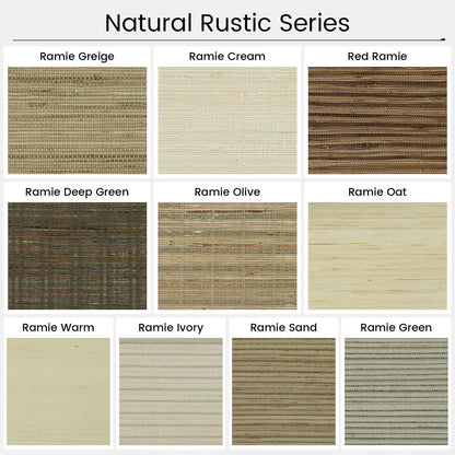 Kincmo Motorized Woven Wood Shades 50%/70%/100% Blackout - Natural Rustic