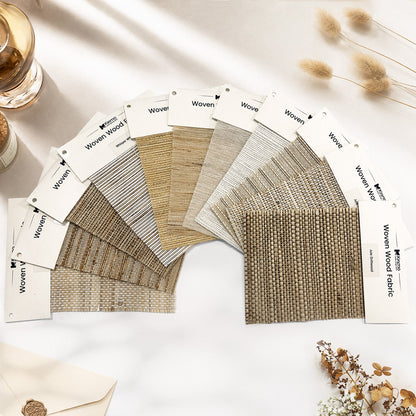 Kincmo Woven Wood Shade Fabric Swatches - Natural Rustic