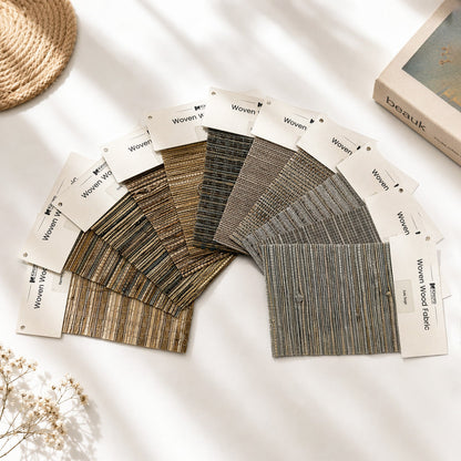Kincmo Woven Wood Shade Fabric Swatches - Natural Rustic