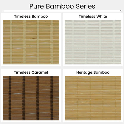 Kincmo Motorized 100% Bamboo Shades 50%/70%/100% Blackout - Pure Bamboo