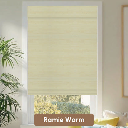 Kincmo Motorized Woven Wood Shades 50%/70%/100% Blackout - Natural Rustic