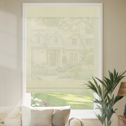 Kincmo Motorized Woven Wood Shades 50%/70%/100% Blackout - Organic Texture