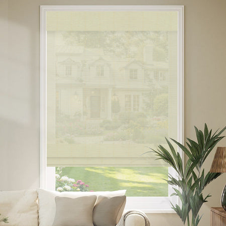 Kincmo Motorized Woven Wood Shades 50%/70%/100% Blackout - Organic Texture