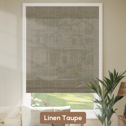 Kincmo Motorized Woven Wood Shades 50%/70%/100% Blackout - Organic Texture